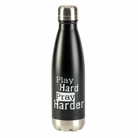 DICKSONS 17 oz Play Hard Pray Harder Water Bottle, Black SSWBBLK-5